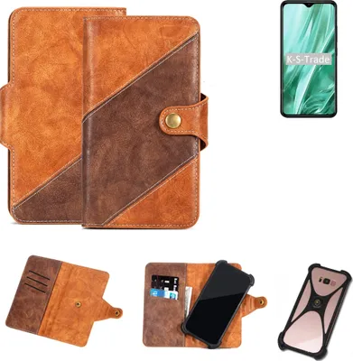 Produktbild von K-S-Trade Handy-Hülle Schutz-Hülle Bookstyle Case Wallet-Case kompatibel mit Leagoo S11 Handy Cover Bumper Kantenschutz Smartphone dunkelbraun braun