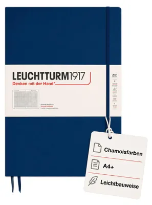 Produktbild von LEUCHTTURM1917 342927 Notizbuch Master Slim (A4+), Hardcover, kariert, marine