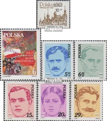 Produktbild von Briefmarken Polen 1982 Mi 2817,2821,2822-2826 (kompl.Ausg.) gestempelt Aufdruckausgabe