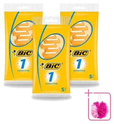 Productafbeelding van 3 x Bic 1 Sensitive wegwerpbare scheermesjes voor heren - voordeelverpakking - 3 stuks