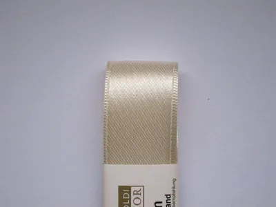 Produktbild von STOFF- BAND Doppelsatin farbig GOLDINA 25 mm/3m CREME