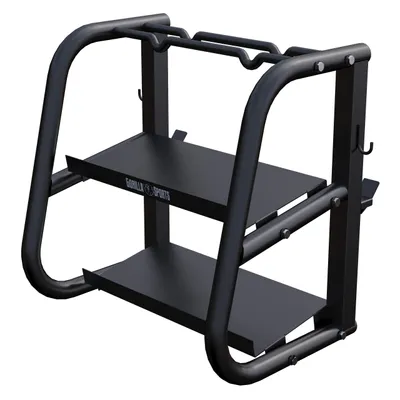 Produktbild von GORILLA SPORTS® Hantelständer - Multifunktional, Stahl, bis 300 kg, Schwarz - Hantelablage, Kurzhantel, Langhantel Ablage, Kettlebell Ständer