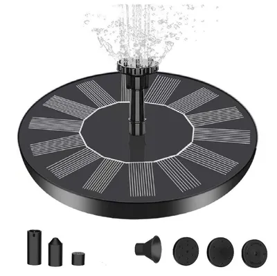 Produktbild von Gartenbrunnen Solarpumpe,1.2W, 13*13CM,Solarbrunnen Mit 6 Düsen,Solarfontäne