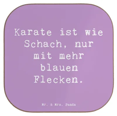 Produktbild von Mr. & Mrs. Panda Untersetzer Glas Spruch Karate Schach - Lavendeltraum - Geschenk, Humor, Coaster, Gläser, für, Respekt, Sportart, Tassenuntersetzer, gläseruntersetzer