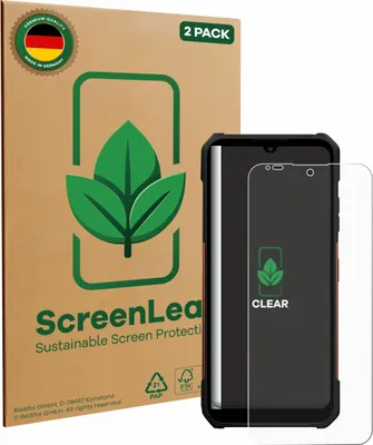 Produktbild von 2x ScreenLeaf Schutzfolie für myPhone Hammer Construction 2 Thermal 5G nachhaltiger Displayschutz Display Schutz Folie Klar Transparent