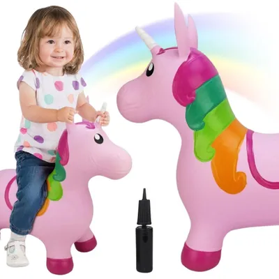 Immagine prodotto di WOOPIE Salto elastico a forma di unicorno rosa + pompa
