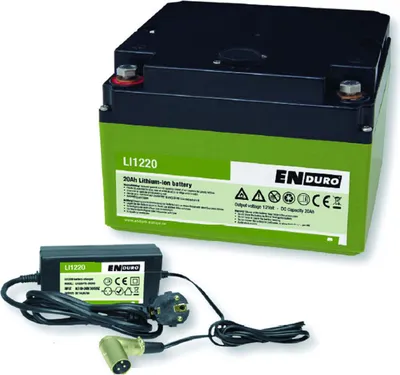 Produktbild von Lithium-Ionen Akku Batterie LI1220 20Ah LiFePO4 mit Ladegerät für Rangierhilfen