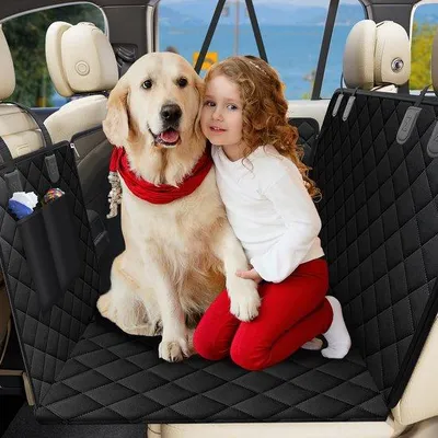 Immagine prodotto di Coprisedile per il sedile posteriore, protegge il sedile, il cane e i finestrini laterali, impermeabile, antiscivolo, coprisedile per auto, 137 x 147 cm, impermeabile, protezione per il sedile posteriore