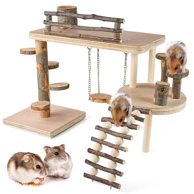 Produktbild von Omgoods – Holz-Hamster-Tunnel – Sicher und natürlich für kleine Haustiere