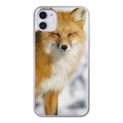 Produktbild von MuchoWow® Handyhülle Schutzhülle Hülle für iPhone 11 Fuchs - Schnee - Rot Silikon Softcase Handy Hülle - Handytasche