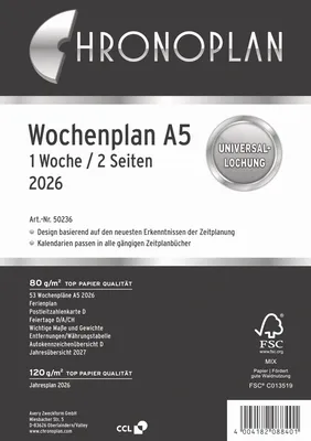 The image shows the cover of a CHRONOPLAN weekly planner for 2026.