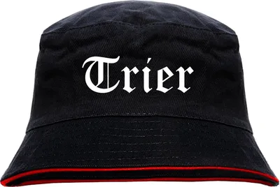 Produktbild von Trier Anglerhut - Altdeutsche Schrift - Schwarz-Roter Fischerhut L/XL SchwarzRot