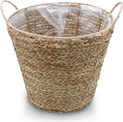 Immagine prodotto di Cestino per piante con manico - Seagrass / Naturale - Dimensioni: 27 x 24 cm (piccolo)