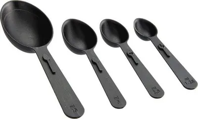 Productafbeelding van Maatlepelset 4-delig - Kunststof Zwart (9-13,5 cm)