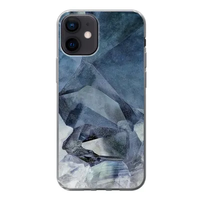 Produktbild von MuchoWow® Handyhülle Schutzhülle Hülle für iPhone 12 Naturstein - Blau - Chic Silikon Softcase Handy Hülle - Schutzhülle