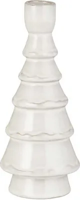 Produktbild von IB Laursen Kerzenhalter TANNENBAUM Weiß Keramik für 1 Kerze 20 cm Kerzenständer