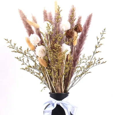 Produktbild von Getrocknetes Pampasgras 63 Stück Natürliche Trockenblumen Strauß 40cm Boho Deko