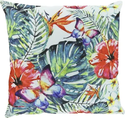 Produktbild von Outdoor Kissen Exotik Schmetterling weiß bunt 45x45cm