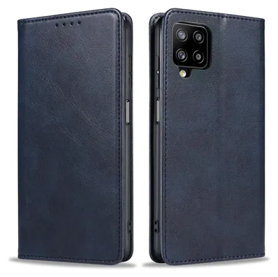 Produktbild von Handyhülle für Samsung Galaxy A12 Kunstleder Flip Cover Hülle Klapphülle Case Kartenfach Farbe: Blau