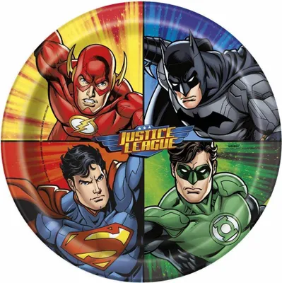 Produktbild von Pappteller "Justice League" | Ø23cm/8Stk.