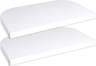 Produktbild von babybay Jersey Spannbetttuch Deluxe Doppelpack passend für die Modelle Maxi, Midi, Boxspring, Comfort und Comfort Plus, weiß, 89 x 50 cm (Doppelpack) 100% Baumwolle 2 Stück Weiß