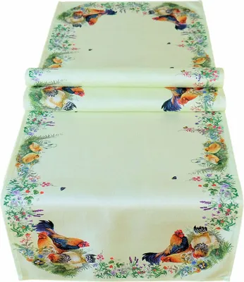 Produktbild von Tischdecke Tischläufer Druck Hahn Henne Ostern Frühling 40 x 140 cm