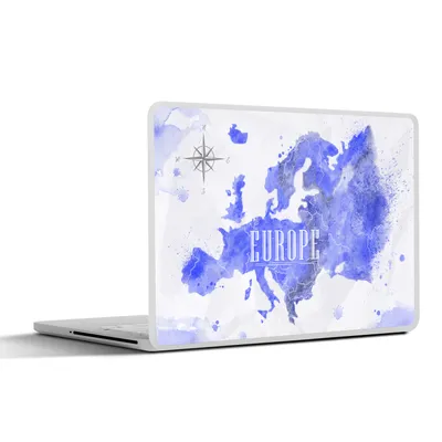 Produktbild von MuchoWow® Laptop Aufkleber Sticker Cover Karte - Lila - Europa 31x22.5 cm - Laptop-Deko