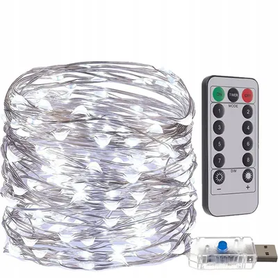 Produktbild von USB-Weihnachtslichter auf Silberdraht - 300 LEDs, kaltweiß, 30m+5m Stromkabel