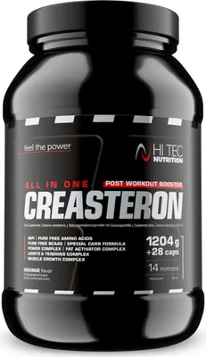 Produktbild von HI TEC Nutrition Creasteron - 1200g + 28 kaps. - All In One Orange