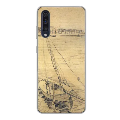 Produktbild von MuchoWow® Handyhülle Schutzhülle Hülle für Samsung Galaxy A50 Segelboot auf der Seine bei Asnières - Vincent van Gogh Silikon Softcase Handy Hülle - Mobiltelefonhülle