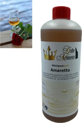 Produktbild von Dufte Momente | Whirlpool Duft 1000ml | Amaretto | mit naturreinen und natürlichen ätherischen Ölen | kein Schaum | vegan und ohne Tierversuche