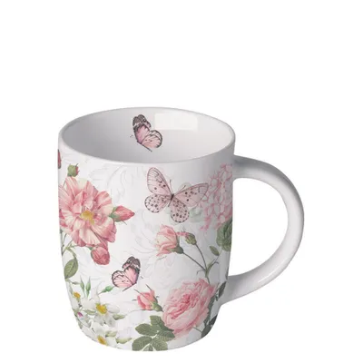 Produktbild von Becher 0,2L Ø 7 Höhe 8,5 cm  Amelia weiß Schmetterlinge