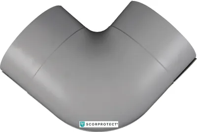 Produktbild von PVC Bogen 90 Grad hellgrau schwerentflammbar Ausführung: für gedämmtes Rohr 35 mm x 20 mm Isolierstärke
