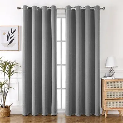 Produktbild von Isolierendes Thermisch Deurgordijn, Lichtgriß, 100% Verduisterend, 2-Lagig, Multifunktionell, Winddicht, 132 x 214 cm