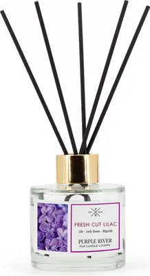Produktbild von Reed Diffuser, Aroma Diffuser, Duftöl Diffuser | Fresh Cut Lilac | 100 ml, Glas, ohne Flamme & Strom, für Wohnzimmer