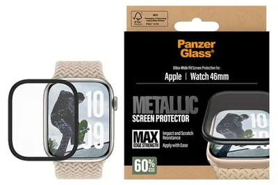 Immagine prodotto di PanzerGlass ® Pellicola protettiva metallica Apple Watch Series 11 | 10 | 46mm, Apple, Apple - Watch Series 10 46mm, Apple - Watch Series 11 46mm, Applicazione a secco, Resistente ai graffi, Resistente agli urti, Trasparente, 1 pezzo(i)