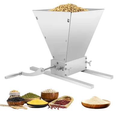 Image de Moulin à grains, écartement des rouleaux réglable, grande capacité, argent