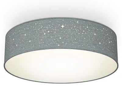 Produktbild von B.K.Licht - Deckenlampe, Lampenschirm mit Sterneneffekt, Lampenschirm aus Stoff,
