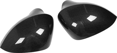 Immagine prodotto di 2Pcs Specchietto retrovisore 1P0857537 sinistra e destra antipolvere lato esterno ala sostituzione per Seat Leon Ibiza fibra di carbonio Look