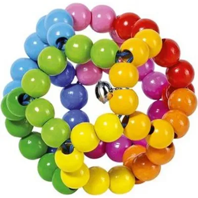 Image de Goki Anneau de préhension en bois Boule arc-en-ciel