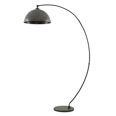 Produktbild von Lindby Bogenlampe Jonera, grau, Metall, E27, 185 cm hoch