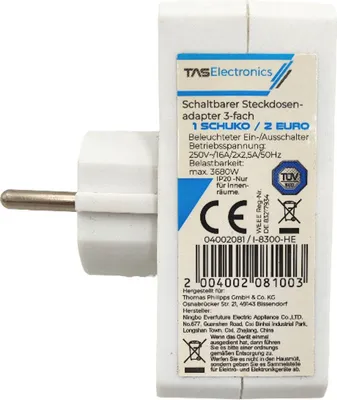 Image de Adaptateur de prises de courant 3x multiprises Distributeur de prises de courant