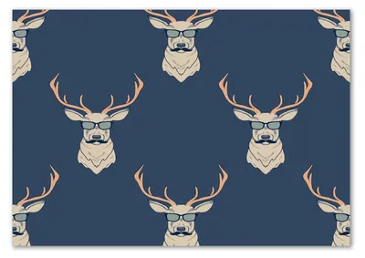 Produktbild von Tulup® Glas-Bild - 100 x 70 - Wandbild aus Glas - Wandkunst - Wandbild hinter gehärtetem Sicherheitsglas - Tiere - Hipster Hirsch - Beige