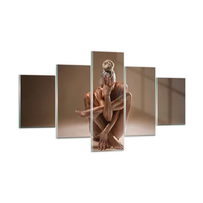 Produktbild von Bilder auf glas - 5 Teile - Nackt Frau Figur - 125x70cm - Glasbilder - Wandbilder - Bilder - zum Aufhängen bereit - Wanddekoration aus Glas - Glas Bilder - Wandbild auf Glas - GEA125x70-4775