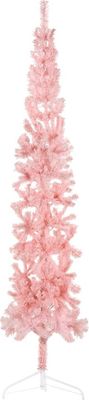 "2024"cloris Künstlicher Halb-Weihnachtsbaum mit Ständer Schlank Rosa 210 cm - Künstliche Weihnachtsbäume CHY19098986