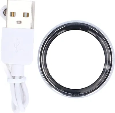 Obrázok produktu pre Inteligentný fitness prsteň, stupeň krytia IP68, vodotesný, Bluetooth pripojenie, nabíjateľný, krokomer, sledovač aktivity pre dámy a pánov, strieborný, 17,3 mm / 0,68 palca