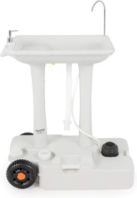 Produktbild von Mobile Waschbecken mit Fußpumpe und Trolley - 30 Liter, tragbar für Camping und Outdoor