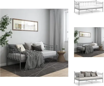 Obrázek produktu pro vidaXL Rám rozkládacího lůžka šedý kovový 90x200 cm - Postele a rámy postelí