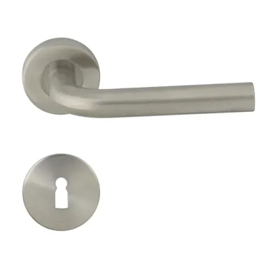 Produktbild von DOMINO Türgriff Drückergarnitur BB-Buntbart | Tür-klinke für Zimmertür, Bürotür, Kellertür & Innentür | Türbeschläge aus Edelstahl | INOX | LIU-R INOX