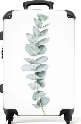 Produktbild von NoBoringSuitcases.com® Großer Koffer - Pflanze - Grün - Natur - Weiß - Kombinationsschloss TSA - Hartschalen Trolley 4 Rollen - 72 liter - Reisekoffer - 66 cmKoffer Mittelgroß 67x43x25 cm, 72L,